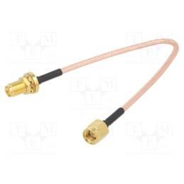 1 pcs x MUELLER ELECTRIC - BU-4150031006 - Cable, 50Ω, 0.15m, RP-SMA female,SMA plug, shielded, -65÷150°C, 6'