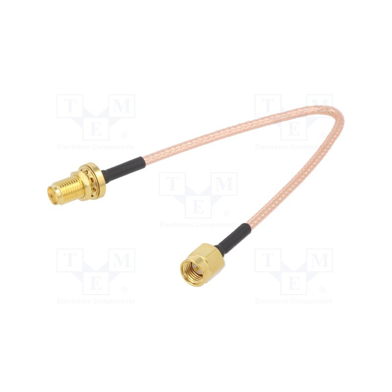 1 pcs x MUELLER ELECTRIC - BU-4150031006 - Cable, 50Ω, 0.15m, RP-SMA female,SMA plug, shielded, -65÷150°C, 6'