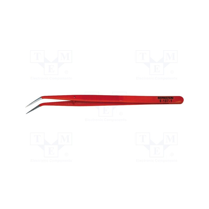 1 pcs x BERNSTEIN - 5-107-1 - Tweezers, 150mm, Blades: curved, Blade tip shape: sharp, universal