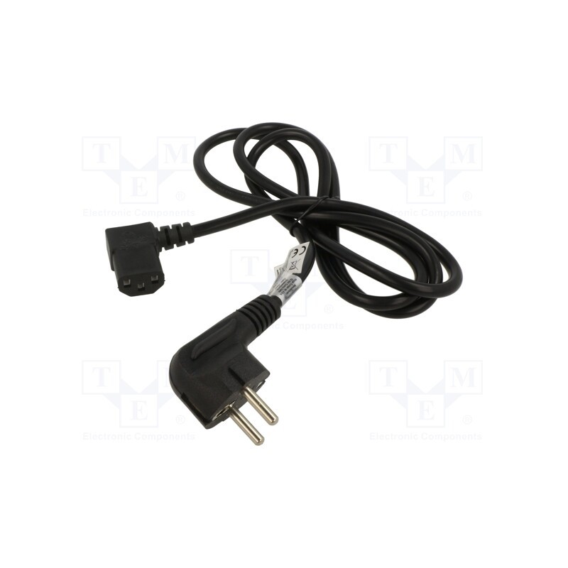 1 pcs x AKYGA - AK-PC-02C - Cable, 3G0.75mm2, CEE 7/7 (E/F) plug angled,IEC C13 female 90°