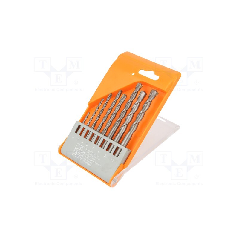 1 set x PG PROFESSIONAL - 15.61 - Drill set, for concrete, box, 3mm,4mm,5mm,6mm,7mm,8mm,9mm,10mm