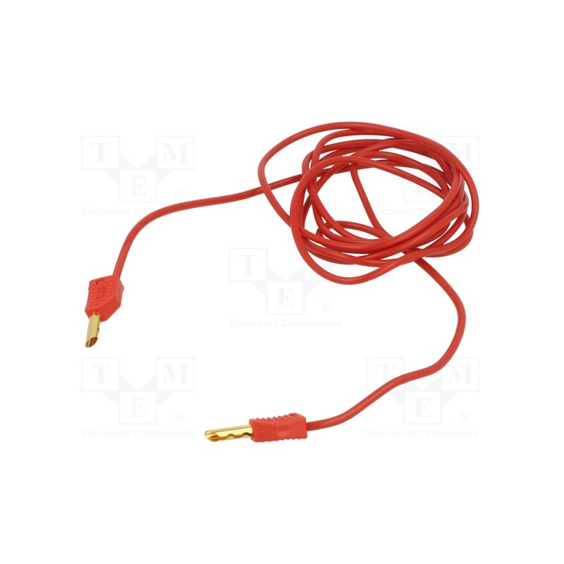 1 pcs x STu00c4UBLI - 28.0056-20022 - Test lead, 60VDC, 30VAC, 19A, banana plug 4mm,both sides, Len: 2m