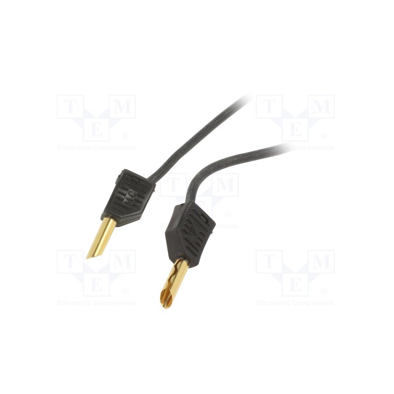 1 pcs x STu00c4UBLI - 28.0056-20021 - Test lead, 60VDC, 30VAC, 19A, banana plug 4mm,both sides, Len: 2m