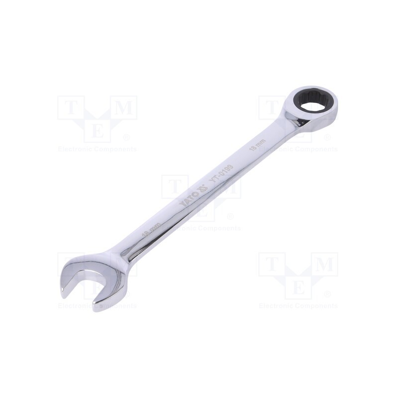1 pcs x YATO - YT-0199 - Wrench, combination spanner,with ratchet, 18mm