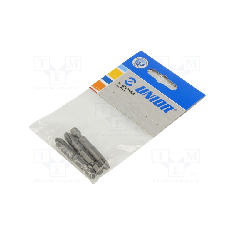 1 pcg x UNIOR - 602521 - Screwdriver bit, Phillips, PH3, Overall len: 50mm, 3pcs.