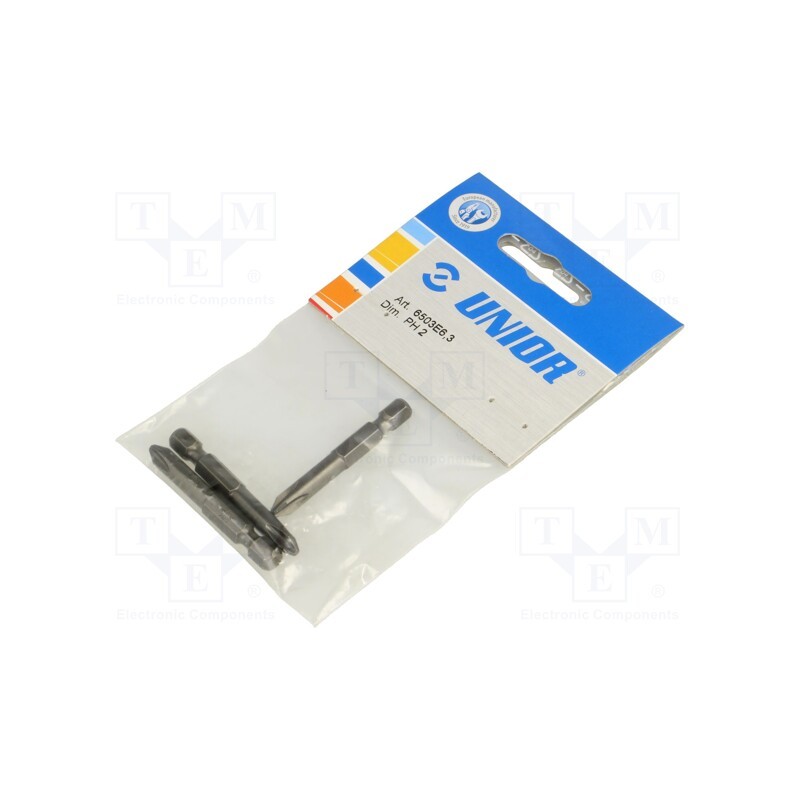 1 pcg x UNIOR - 602520 - Screwdriver bit, Phillips, PH2, Overall len: 50mm, 3pcs.