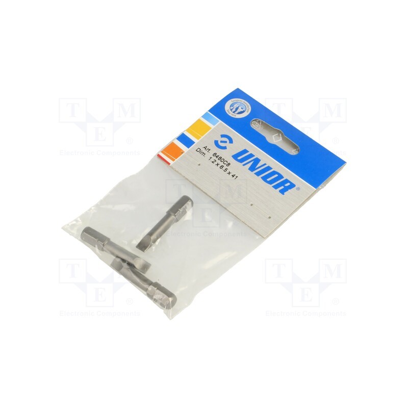 1 pcg x UNIOR - 602415 - Screwdriver bit, slot, 6,5x1,2mm, Overall len: 41mm, 3pcs.