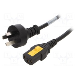 1 pcs x SCHURTER - 6051.203 - Cable, 3x1mm2, AS 3112 (I) plug,IEC C13 female, PVC, 2m, black
