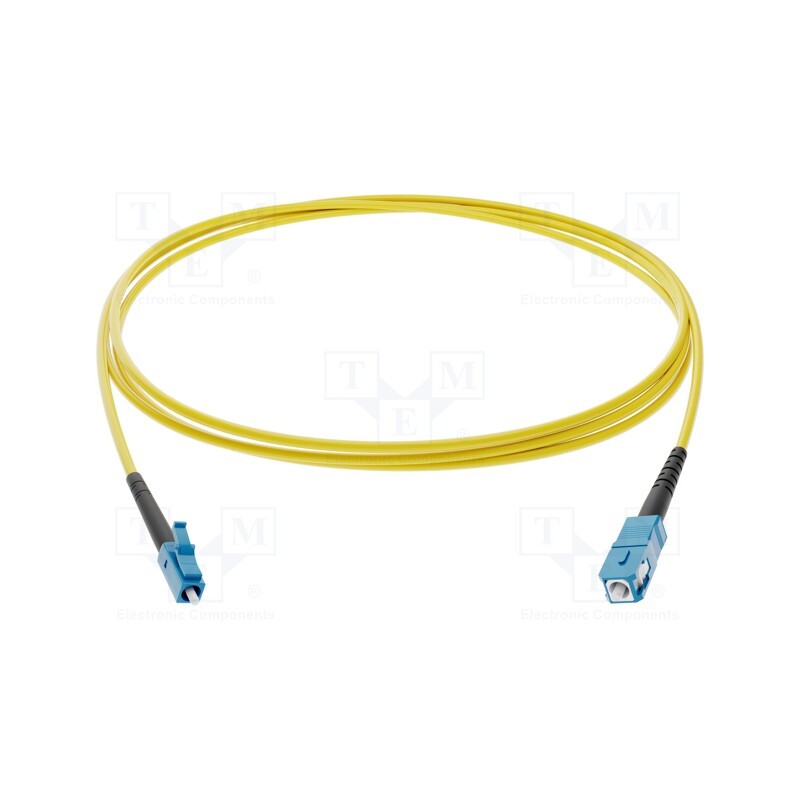1 pcs x FIBRAIN - G-LC-SC-S-001.0-DX-D-18-Y - Fiber patch cord, LC/UPC,SC/UPC, 1m, Optical fiber: 9/125um, Gold