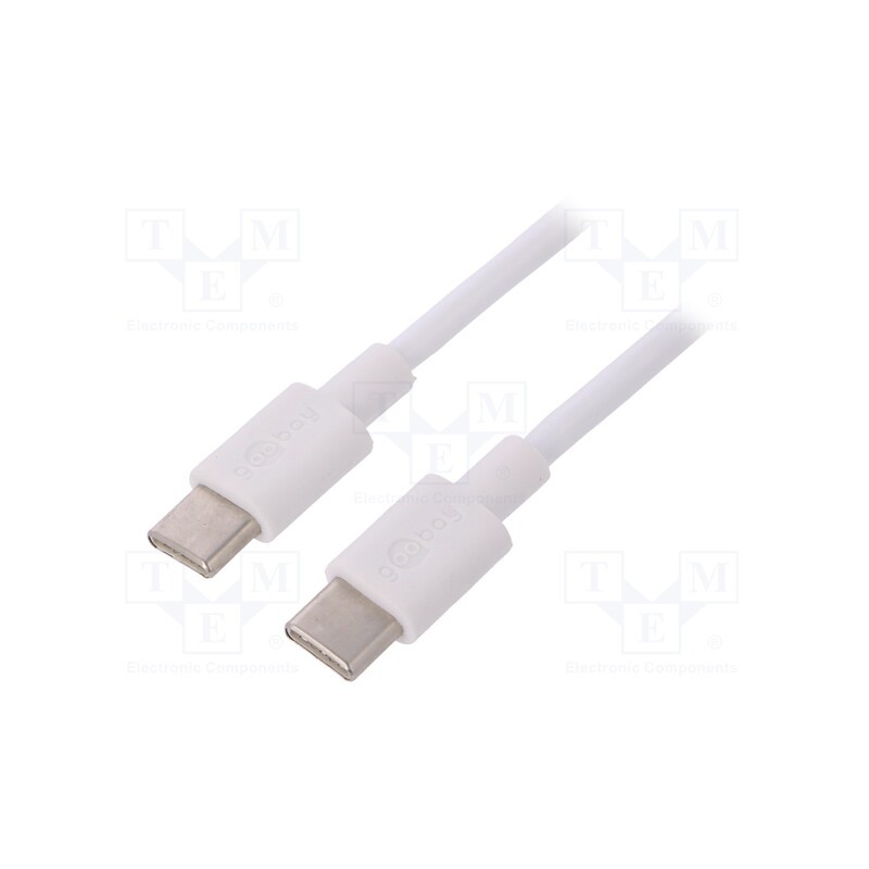 1 pcs x Goobay - 66317 - Cable, USB 2.0, USB C plug,both sides, 1m, white