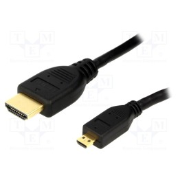 1 pcs x LOGILINK - CH0030 - Cable, HDMI 1.4, HDMI plug,micro HDMI plug, PVC, Len: 1m, black