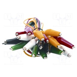 1 set x MUELLER ELECTRIC - BU-00287 - Test leads, Urated: 300V, Inom: 7A, Len: 0.46m, aligator clip