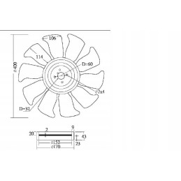 Fan fan forklift Nissan 10 feathers