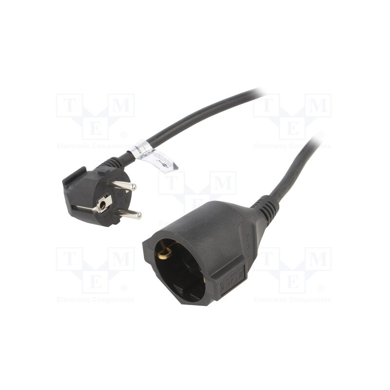 1 pcs x Goobay - 93094 - Extension lead, 3x1.5mm2, Sockets: 1, PVC, black, 5m, 10A