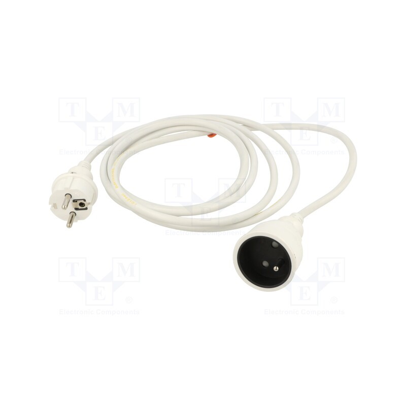 1 pcs x KEL - W-97415 - Extension lead, 3x1.5mm2, Sockets: 1, PVC, white, 3m, 16A, STANDARD