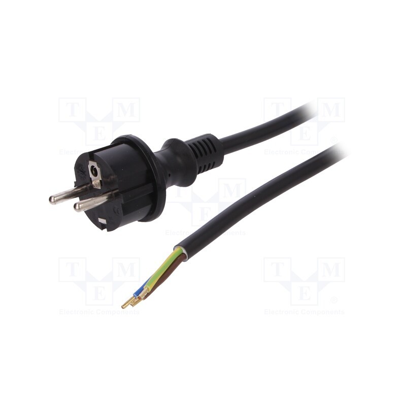 1 pcs x PLASTROL - W-98393 - Cable, 3x2.5mm2, CEE 7/7 (E/F) plug,wires,SCHUKO plug, PVC, 3m
