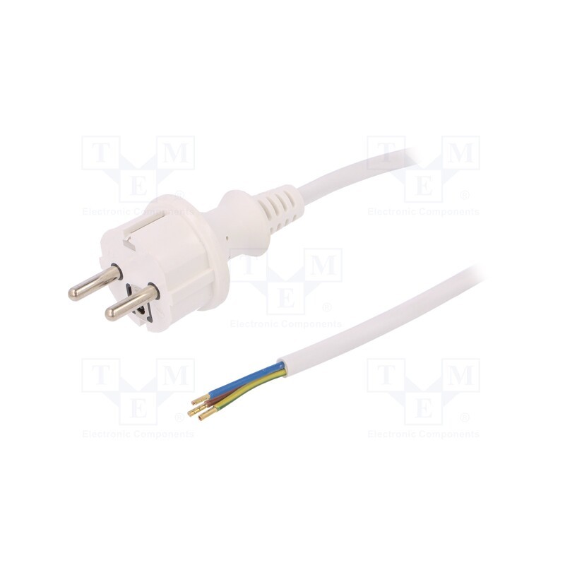 1 pcs x PLASTROL - W-98377 - Cable, 3x1mm2, CEE 7/7 (E/F) plug,wires,SCHUKO plug, PVC, 5m