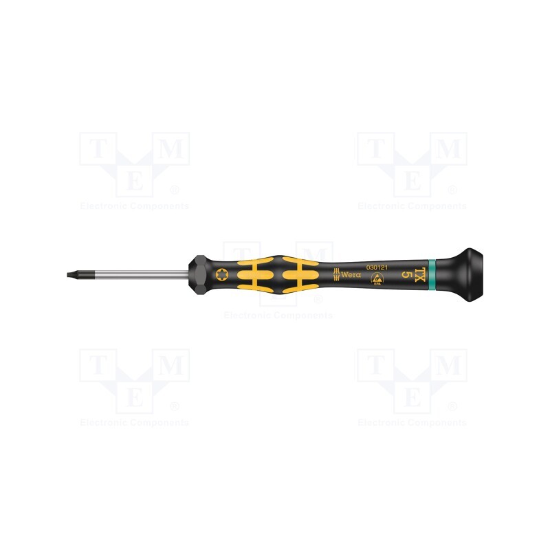 1 pcs x WERA - 5030121001 - Screwdriver, Torx®, precision, TX05, ESD, Blade length: 40mm