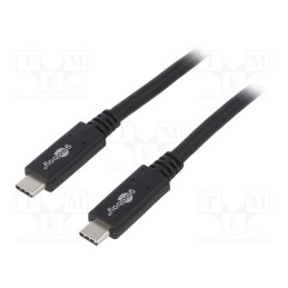1 pcs x Goobay - 38873 - Cable, USB 3.2, USB C plug,both sides, 1m, black, 20Gbps, 100W