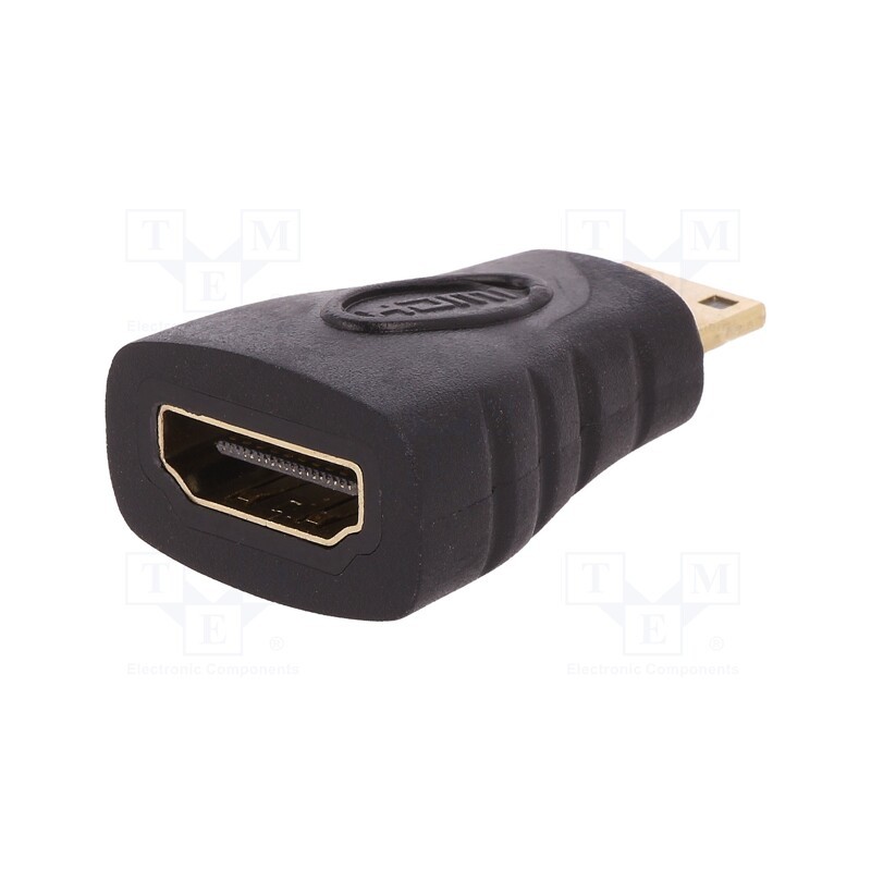 1 pcs x QOLTEC - 50523 - Adapter, HDMI socket,mini HDMI plug, black