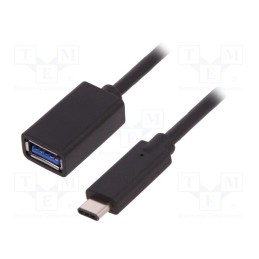 1 pcs x QOLTEC - 50486 - Cable, USB 3.0, USB A socket,USB C plug, 0.5m