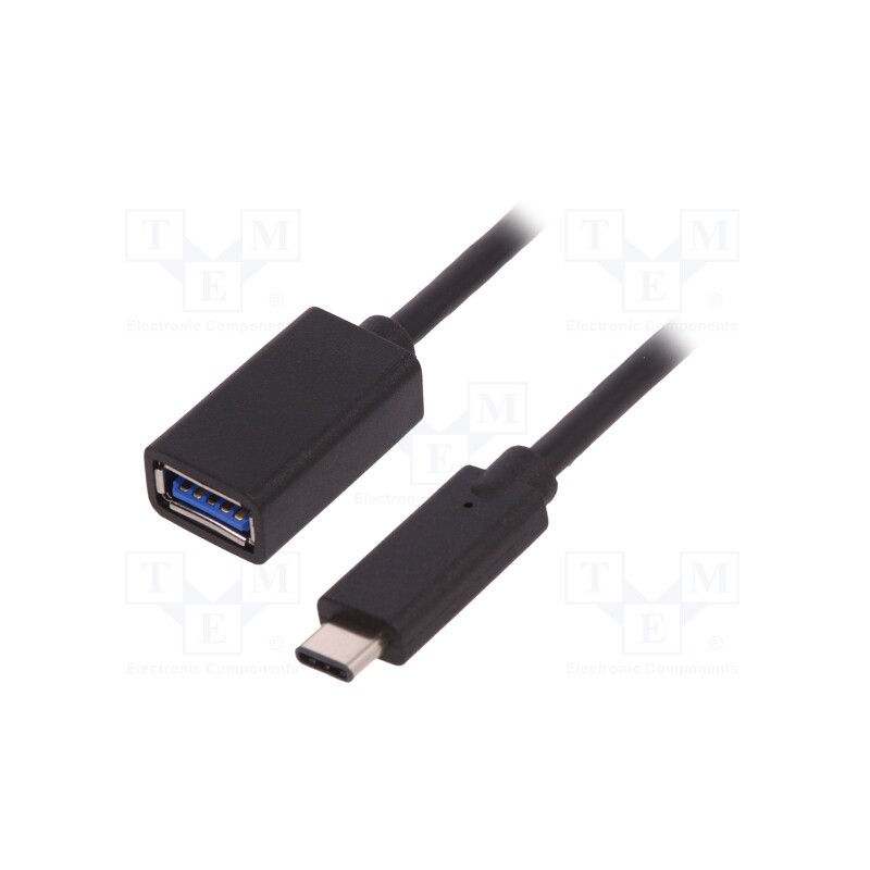 1 pcs x QOLTEC - 50486 - Cable, USB 3.0, USB A socket,USB C plug, 0.5m