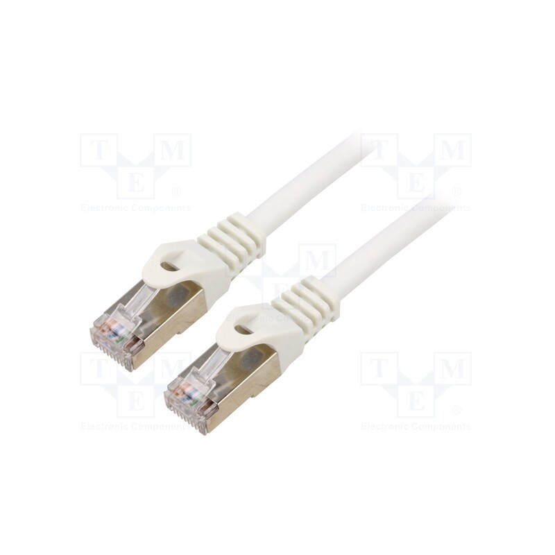 1 pcs x GEMBIRD - PP6A-LSZHCU-W-1M - Patch cord, S/FTP, 6a, solid, Cu, LSZH, white, 1m, 27AWG, Cablexpert