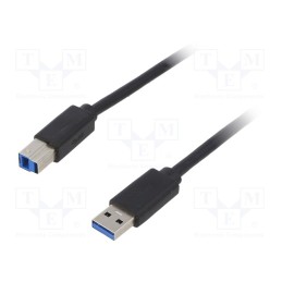 1 pcs x QOLTEC - 50362 - Cable, USB 3.0, USB A plug,USB B plug, 1.8m, black