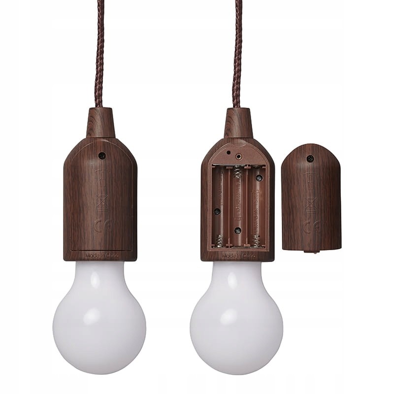 Retro battery-powered LED tent pendant bulb lamp