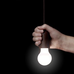 Retro battery-powered LED tent pendant bulb lamp