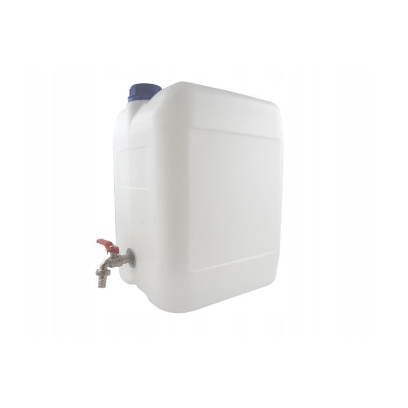 Water container canister with metal tap, 20 liters