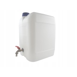 Water container canister with metal tap, 20 liters