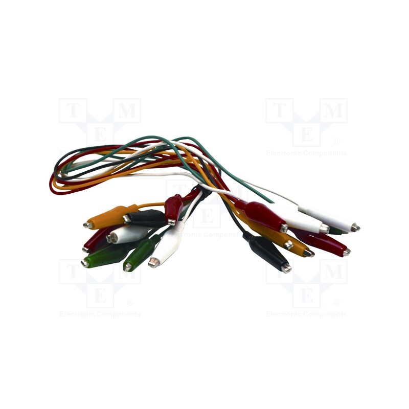 1 set x MUELLER ELECTRIC - BU-00285 - Test leads, Urated: 300V, Len: 0.46m, both sides,aligator clip