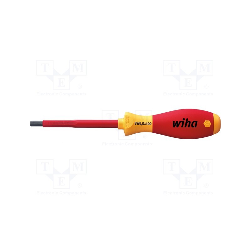 1 pcs x WIHA - 30361 - Screwdriver, insulated, hex key, HEX 2,5mm, Blade length: 75mm