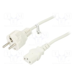 1 pcs x Goobay - 96041 - Cable, IEC C13 female,IEC C14 male, PVC, 5m, white, 10A, 250V