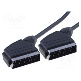 1 pcs x Goobay - 50177 - Cable, SCART plug,both sides, 10m, black