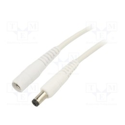 1 pcs x WEST POL - P21-C21-C100-150WH - Cable, 1x1mm2, DC 5,5/2,1 plug,DC 5,5/2,1 socket, straight, 1.5m