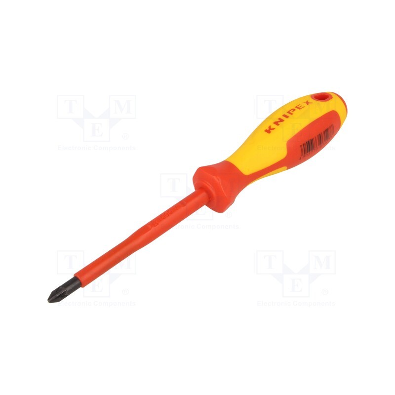 1 pcs x KNIPEX - 98 25 02 - Screwdriver, insulated, Pozidriv®, PZ2, Blade length: 100mm, 1kVAC