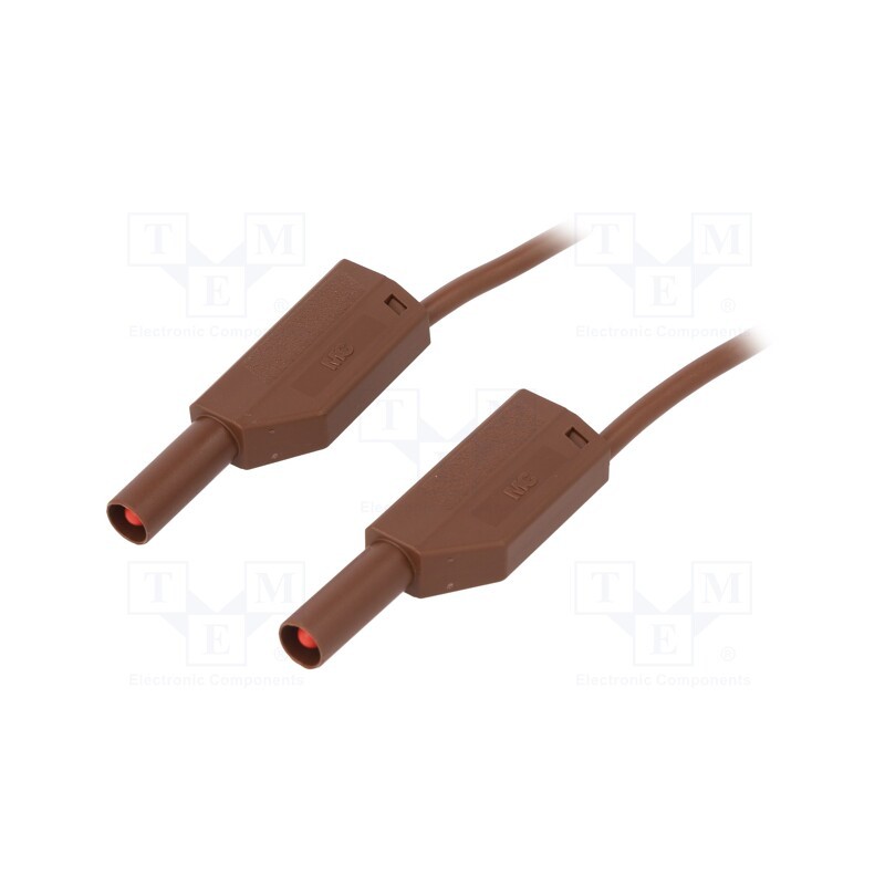 1 pcs x STu00c4UBLI - 28.0124-20027 - Test lead, 32A, banana plug 4mm,both sides, Len: 2m, brown