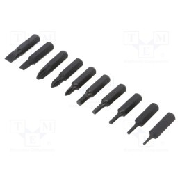 1 set x ENGINEER - DR-11 - Kit: screwdriver bits, hex key,Phillips,slot, 30mm, 11pcs.
