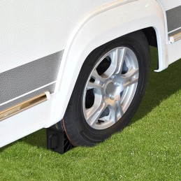 Wheel chock with handle, lock, bumper, 2 pcs