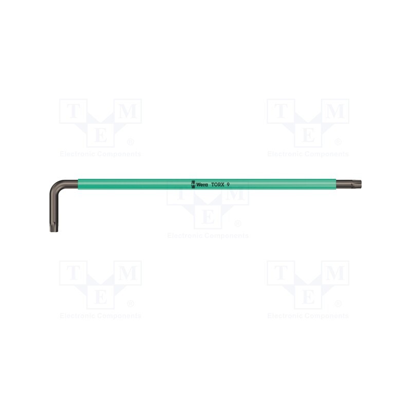 1 pcs x WERA - 5024482001 - Wrench, Torx®, TX09, Overall len: 101mm, steel, long, Multicolour
