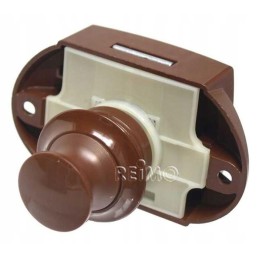 Push lock, brown, push-in furniture lock