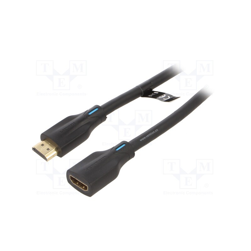 1 pcs x VENTION - AHBBG - Cable, HDMI 2.1, HDMI socket,HDMI plug, PVC, 1.5m, black, 28AWG