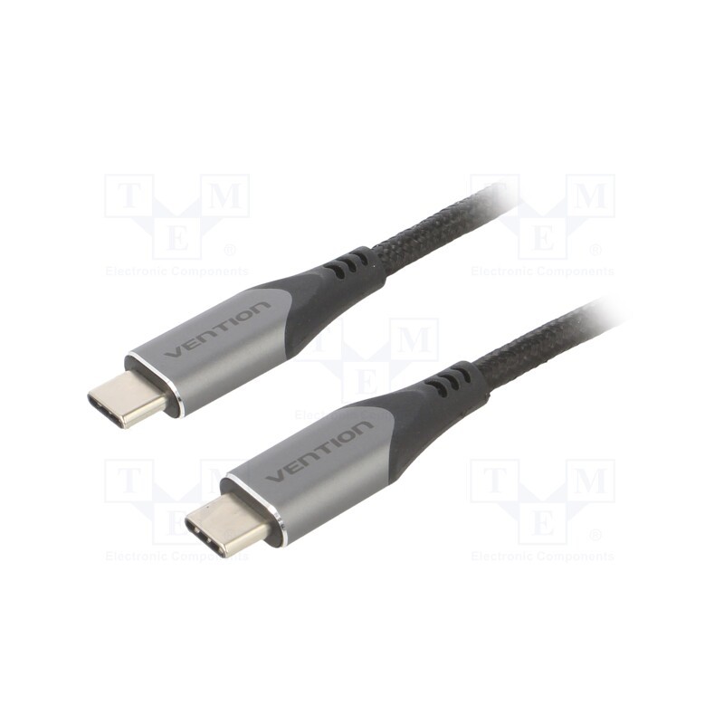 1 pcs x VENTION - TAAHG - Cable, USB 3.1, USB C plug,both sides, 1.5m, black, 5Gbps, PVC