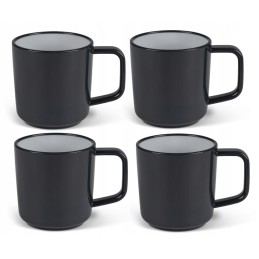 Kampa charcoal mugs, 4 pcs, anthracite non slip
