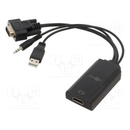 1 pcs x Goobay - 61259 - Converter, black, Features: works with FullHD, 1080p