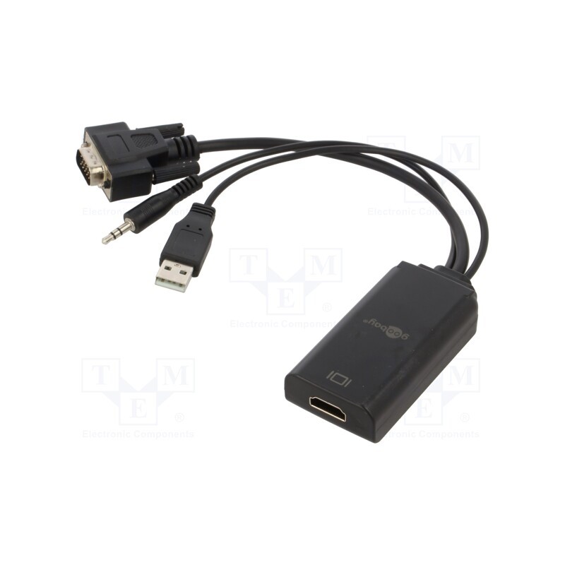 1 pcs x Goobay - 61259 - Converter, black, Features: works with FullHD, 1080p