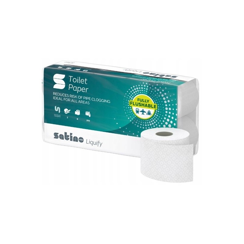Dissolvable paper for tourist toilets, 8 rolls