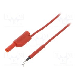 1 pcs x SCHu00dcTZINGER - AL 8321 / ZPK / 1 / 100 / RT - Test lead, 19A, probe tip,banana plug 4mm, Len: 1m, red